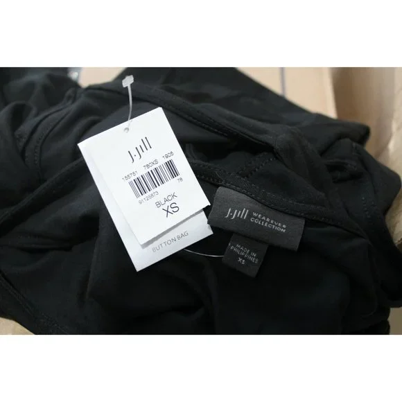 NWT J Jill Womens Black Wearever Collection Layered Crochet Lace Trim Dress XS - Picture 7 of 7